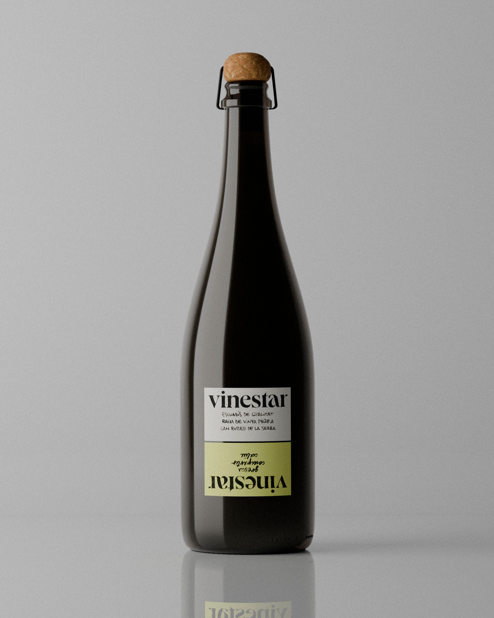 Diseño de la etiqueta de vino Ancestral de Xarel·lo y Macabeu del elaborador en Penedès, Vinestar; por Carlos Galán Rubio